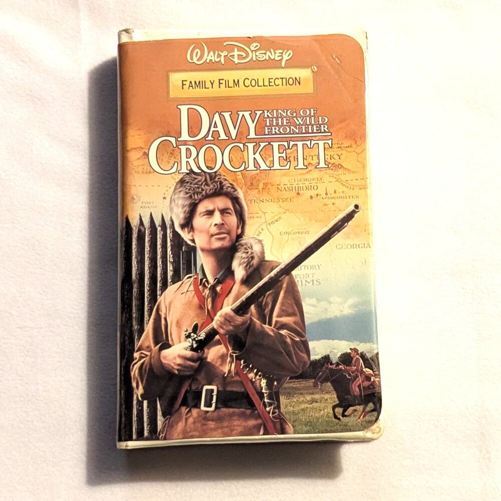 Disney DAVY CROCKETT King Wild Frontier VHS Clamshell Family Film Collection